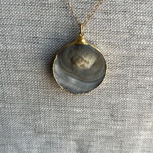 Druzy with gold plated chain new with tags handmade in LA